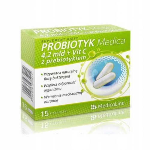 Probiotic Medica 4,2 mld + Vit. C 15 caps. - Medicaline