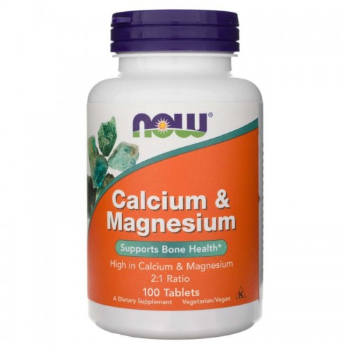 CALCIUM & MAGNESIUM 100 TABS - Now Foods